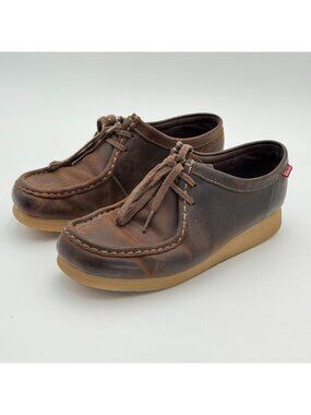 Clarks Collection Wallabees Brown Leather Chukka Boots Moccasins Driving Shoes